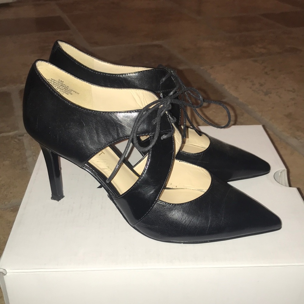 COPY - Nine West Black Heels Leather Pumps 5M